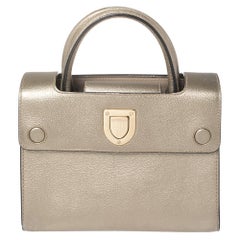 Dior Metallic Gold Pebbled Leather Mini Diorever Tote