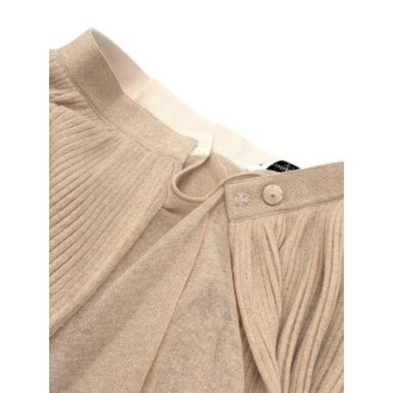 Dior Metallic Gold Pleated Playsuit & Wrap Skirt For Sale 6