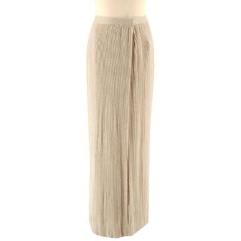 Dior Metallic Gold Pleated Playsuit & Wrap Skirt For Sale 2