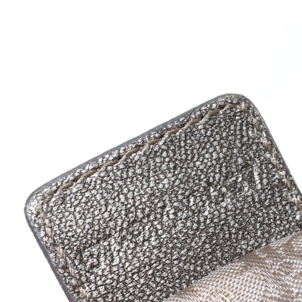 Dior Metallic Grey Cannage Leather Drawstring Shoulder Bag 3