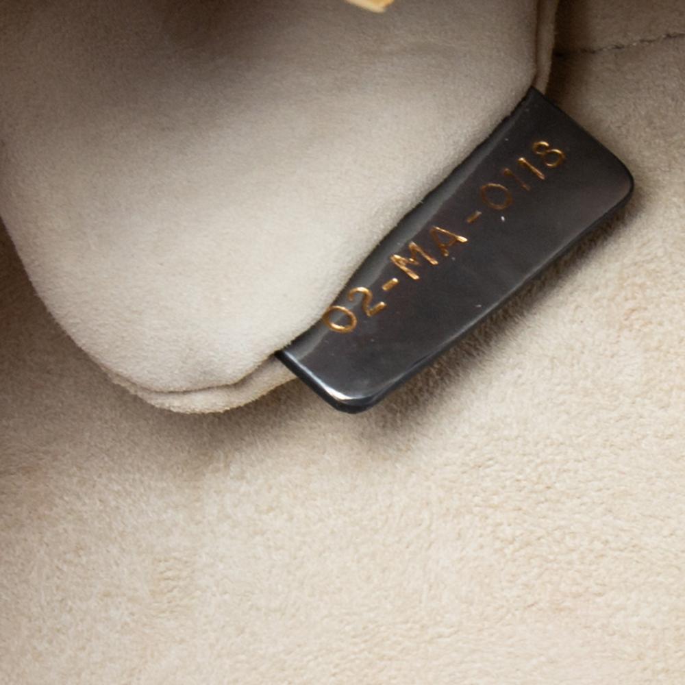 Dior Metallic Grey Glazed Leather Mini Lady Dior Chain Tote 3