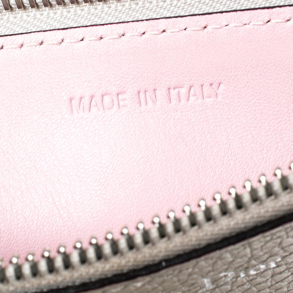 Dior Metallic Grey/Pink Grained Leather Medium Diorissimo Shopper Tote 3