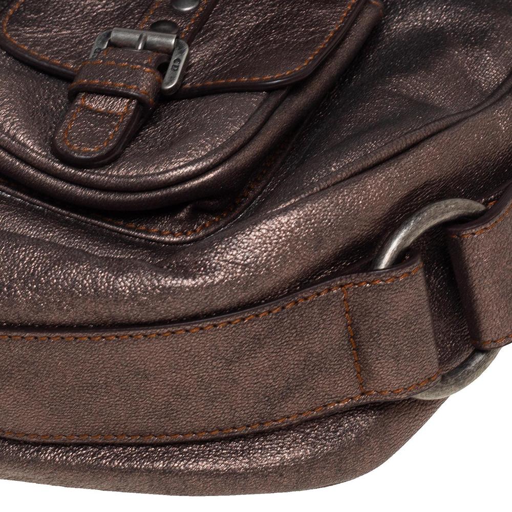 Dior Metallic Leather Large Gaucho Double Saddle Shoulder Bag 7