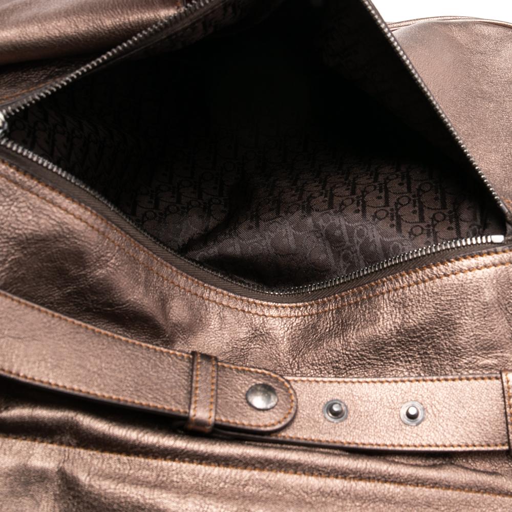 Dior Metallic Leather Large Gaucho Double Saddle Shoulder Bag 5