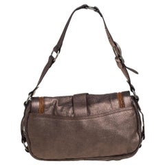 Dior Metallic Leather Large Gaucho Double Saddle Shoulder Bag