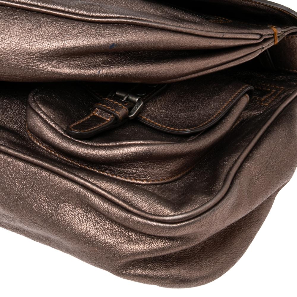 Dior Metallic Leather Large Gaucho Double Saddle Shoulder Bag 1