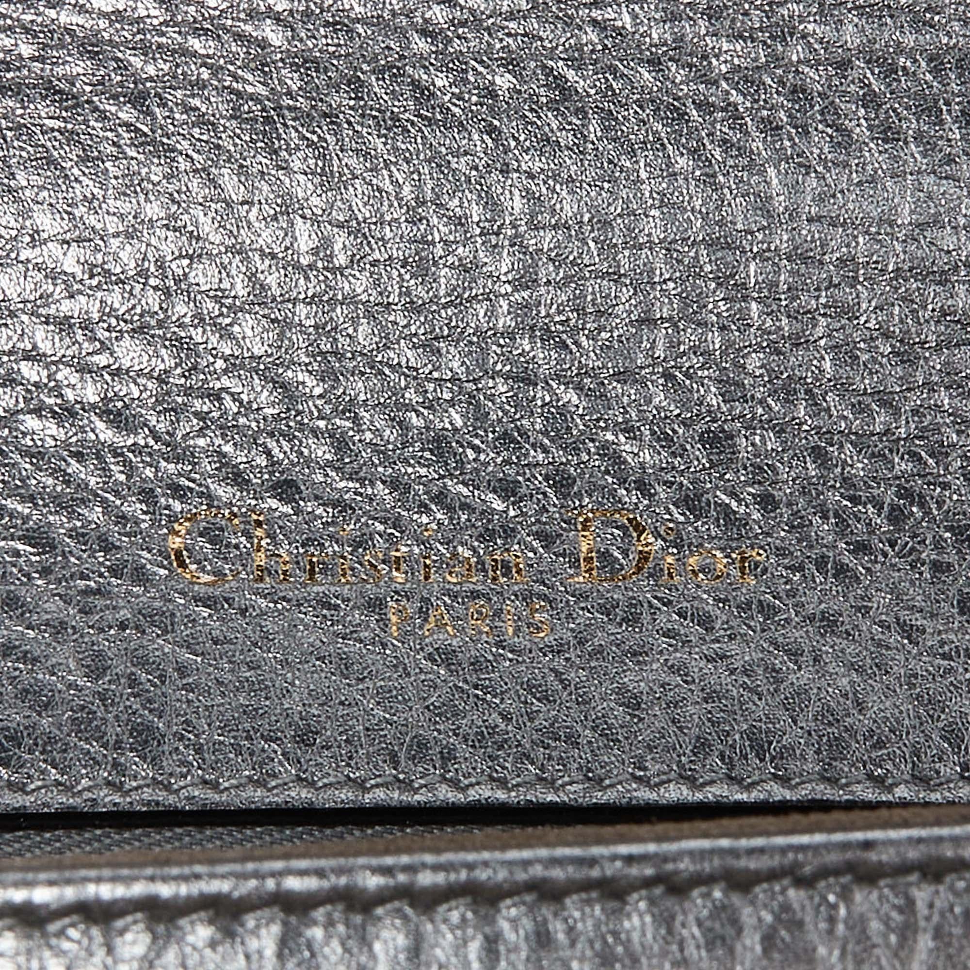 Dior Metallic Leather Medium Diorama Flap Shoulder Bag 6