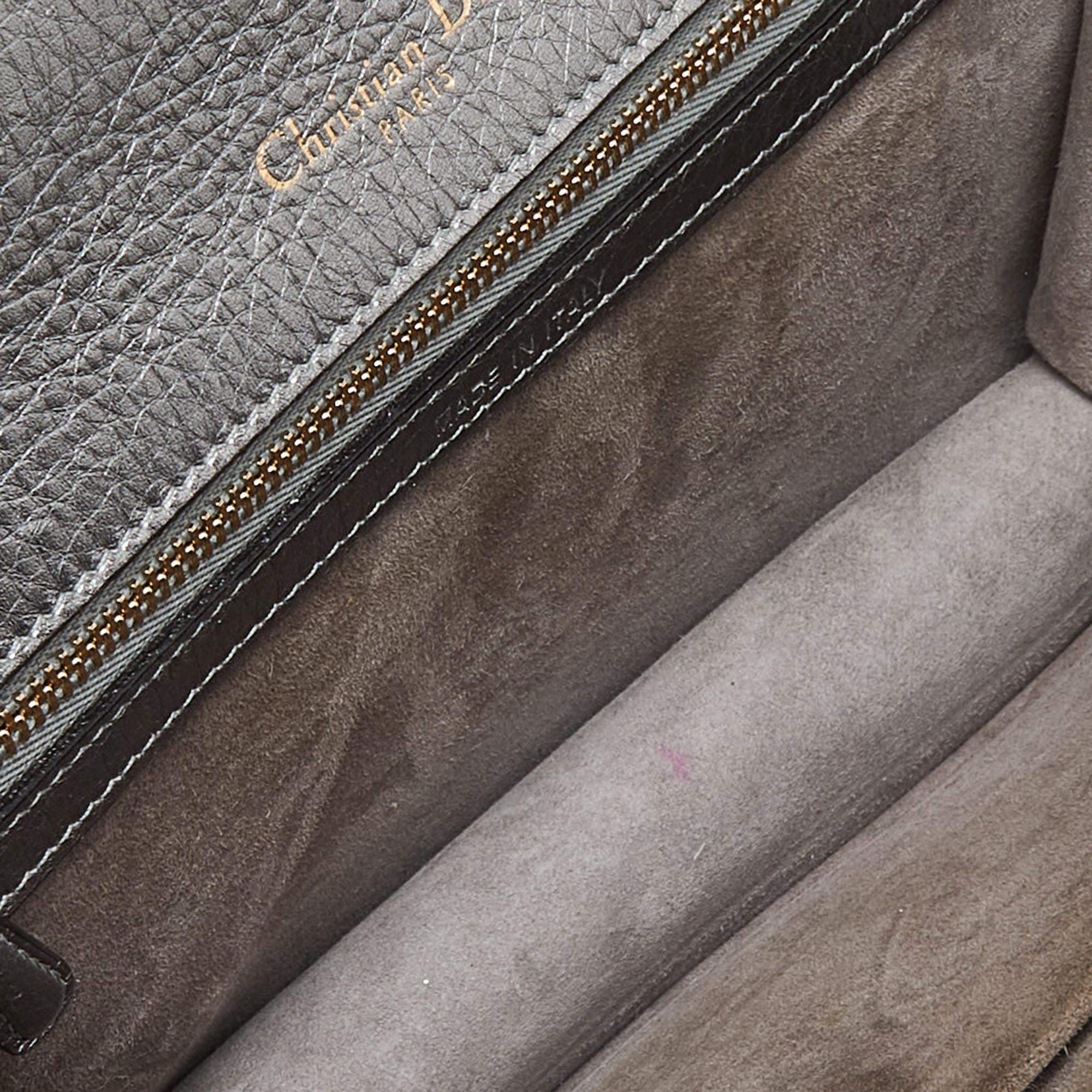 Dior Metallic Leather Medium Diorama Flap Shoulder Bag In Fair Condition In Dubai, Al Qouz 2