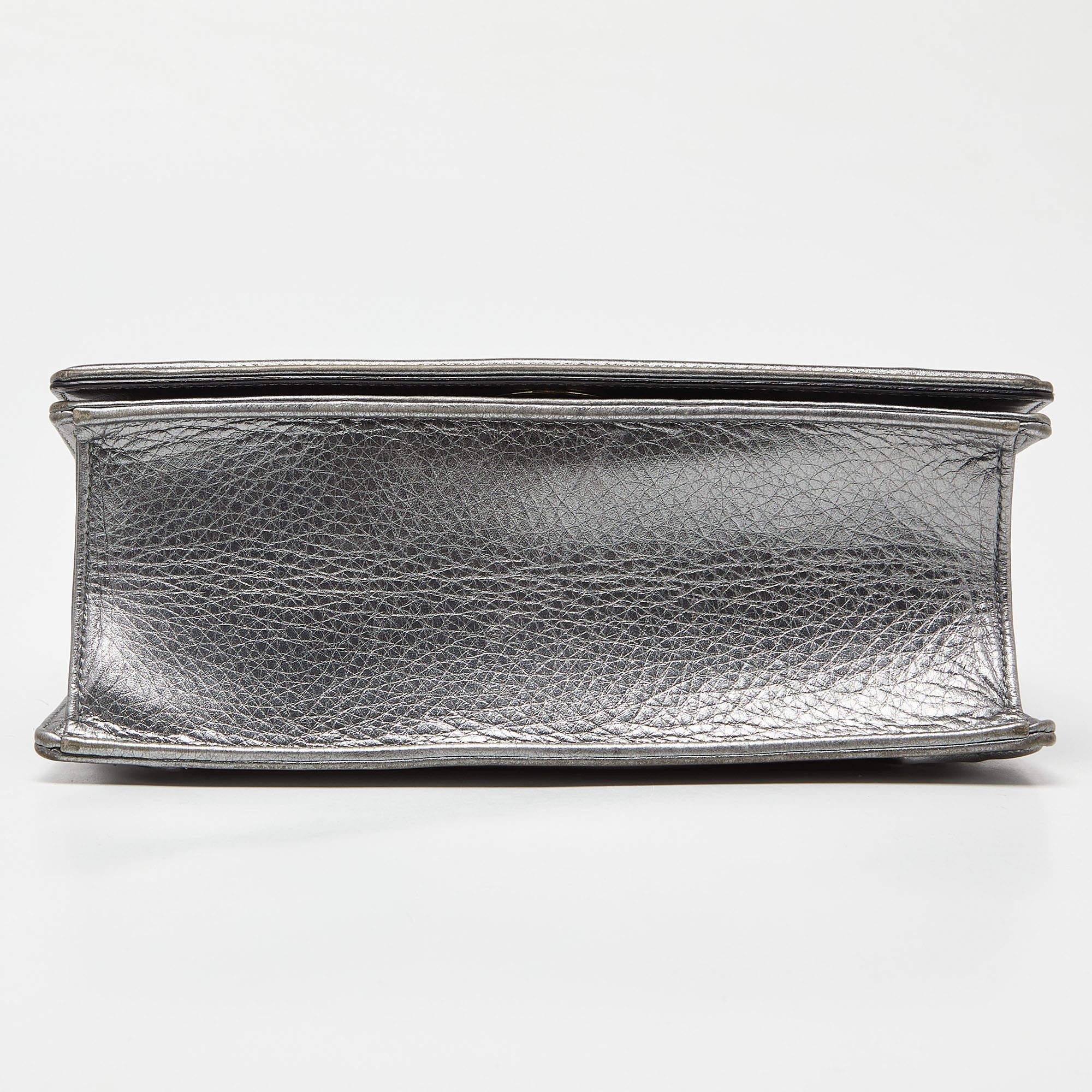 Women's Dior Metallic Leather Medium Diorama Flap Shoulder Bag