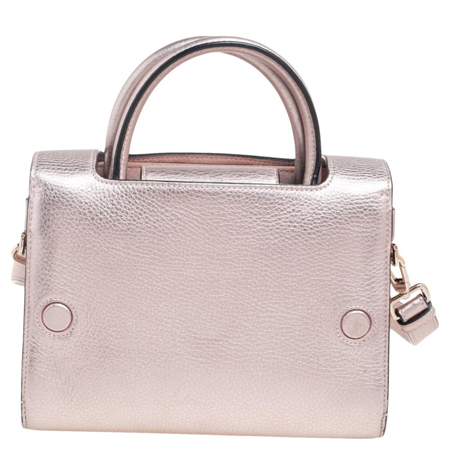 Dior Metallic Light Pink Pebbled Leather Mini Diorever Tote at 1stDibs
