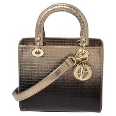 Dior Metallic Ombre Gold Lady Dior Tragetasche aus Leder Medium