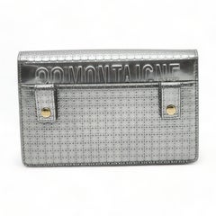 Dior Metallic Patent Micro-Cannage 30 Montaigne Convertible Bag Silver
