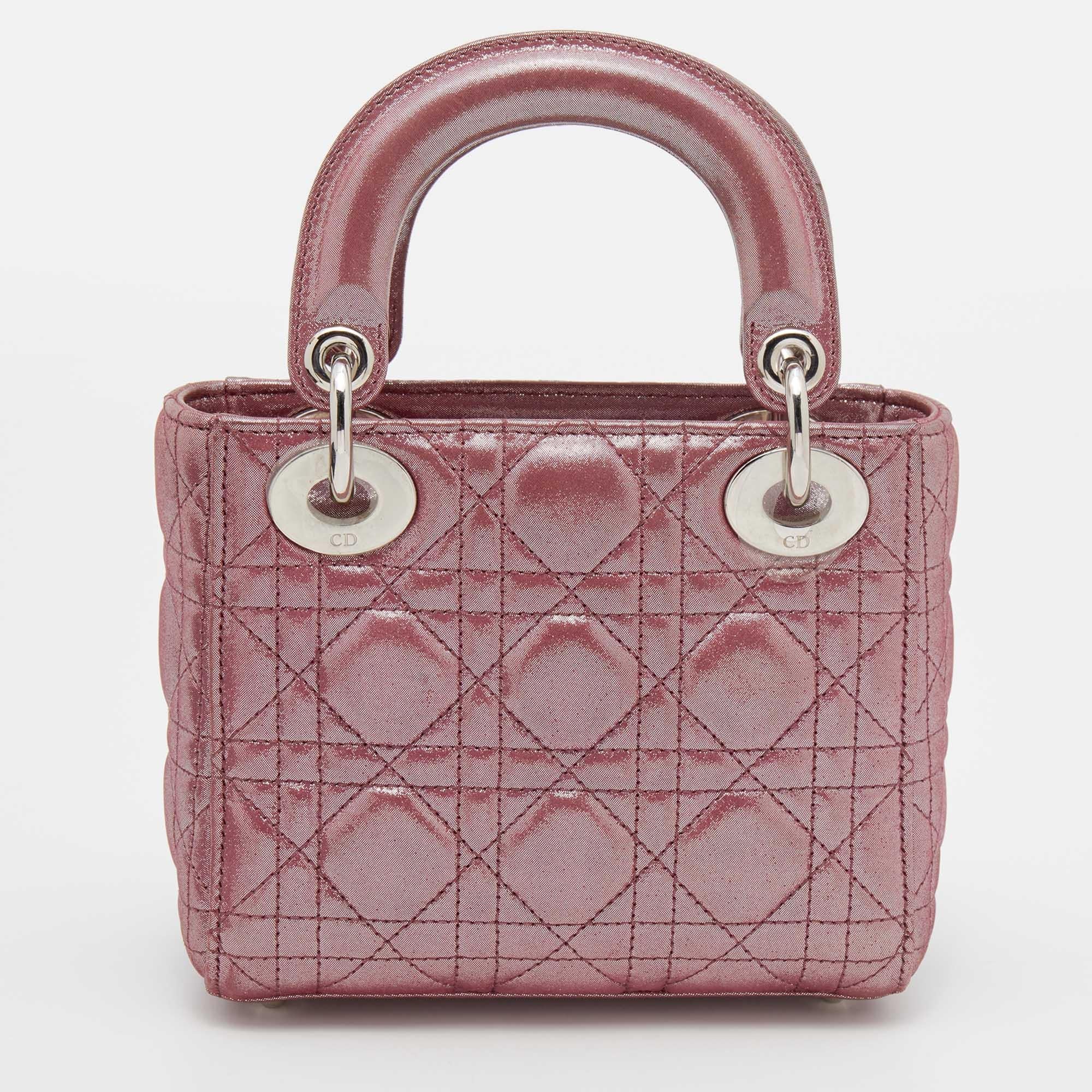 Lady dior metallic pink on sale