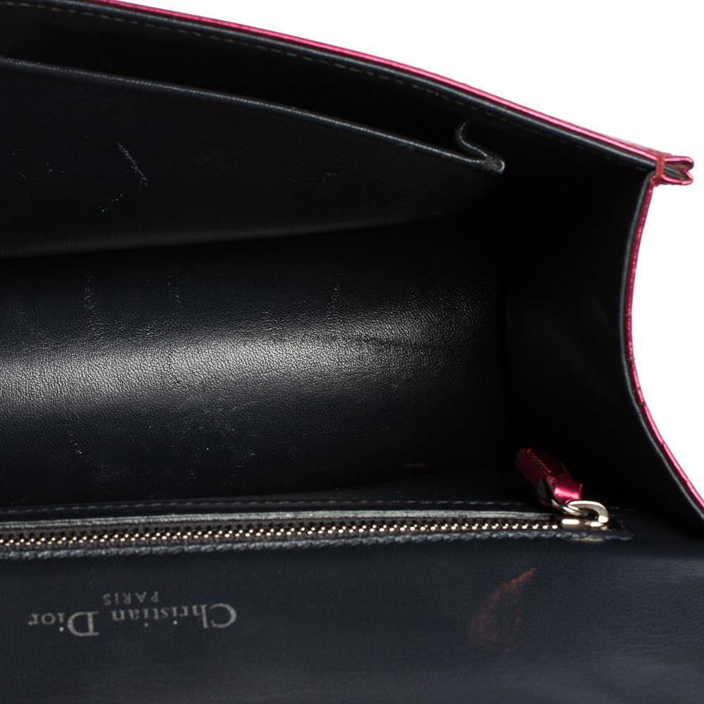 Dior Metallic Pink Micro Cannage Leather Medium Diorama Shoulder Bag 6