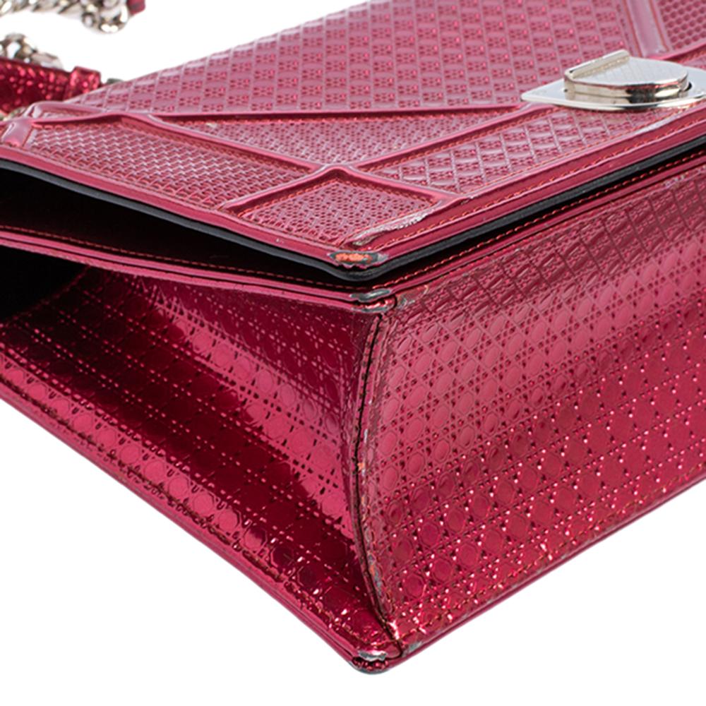 Dior Metallic Pink Micro Cannage Leather Medium Diorama Shoulder Bag 1