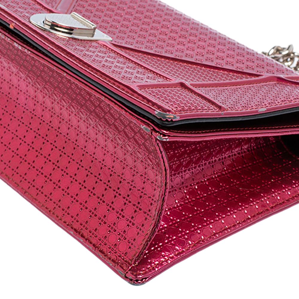 Dior Metallic Pink Micro Cannage Leather Medium Diorama Shoulder Bag 2