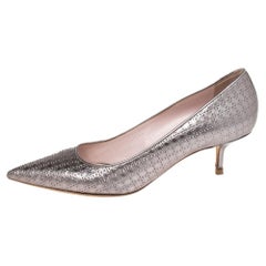 Dior Metallic Purple Cannage Leather Cherie Pointed Toe Pumps Size 39