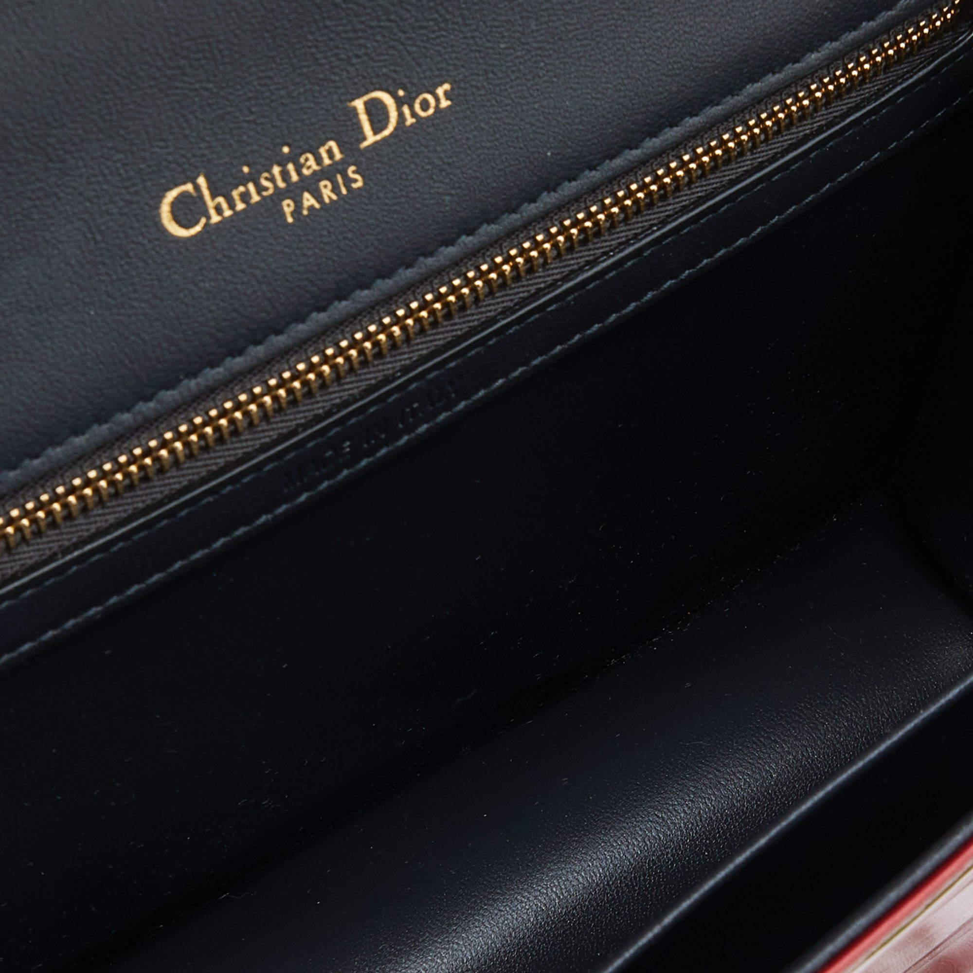 Dior Metallic Red Micro Cannage Patent Leather Medium Diorama Shoulder Bag 2