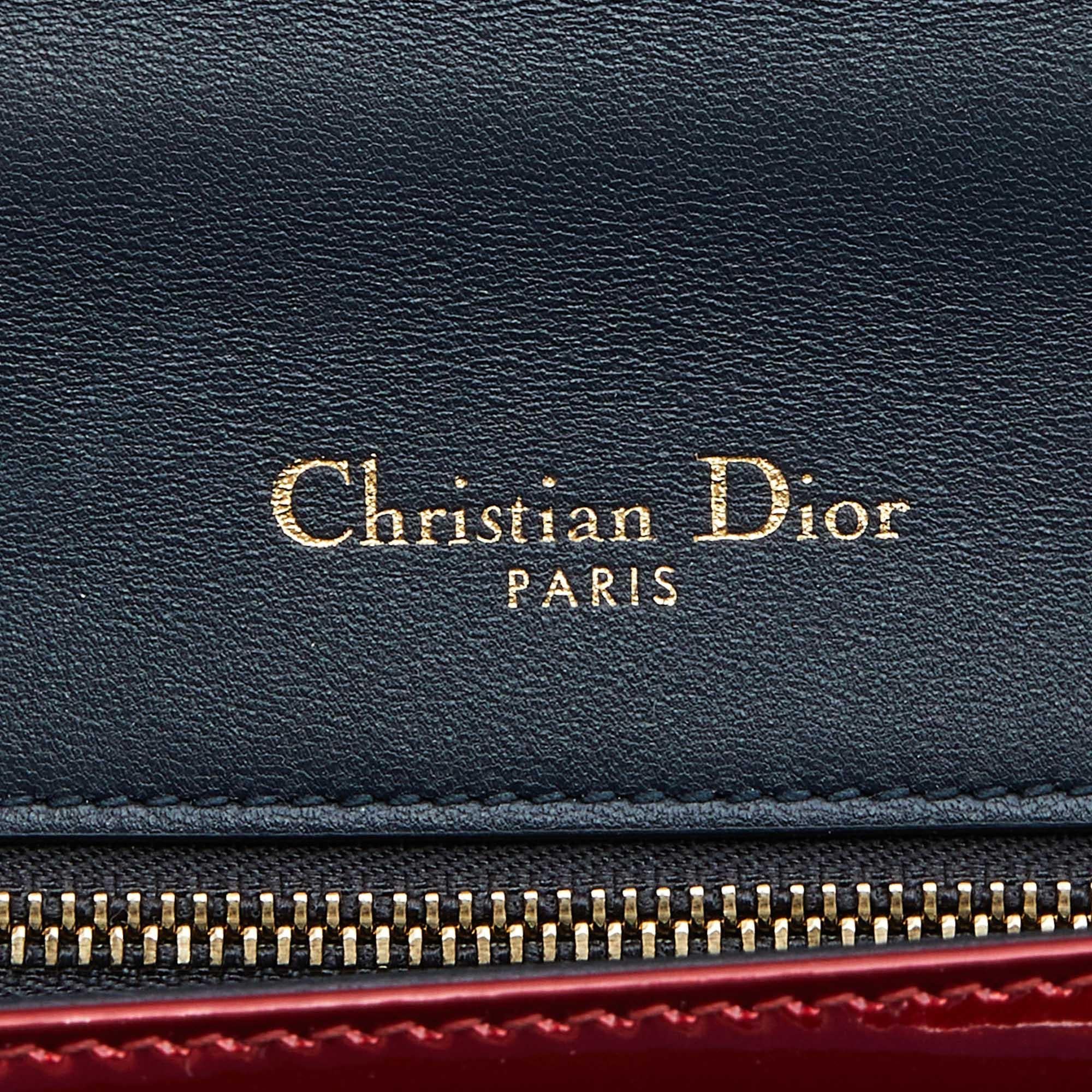 Dior Metallic Red Micro Cannage Patent Leather Medium Diorama Shoulder Bag 5