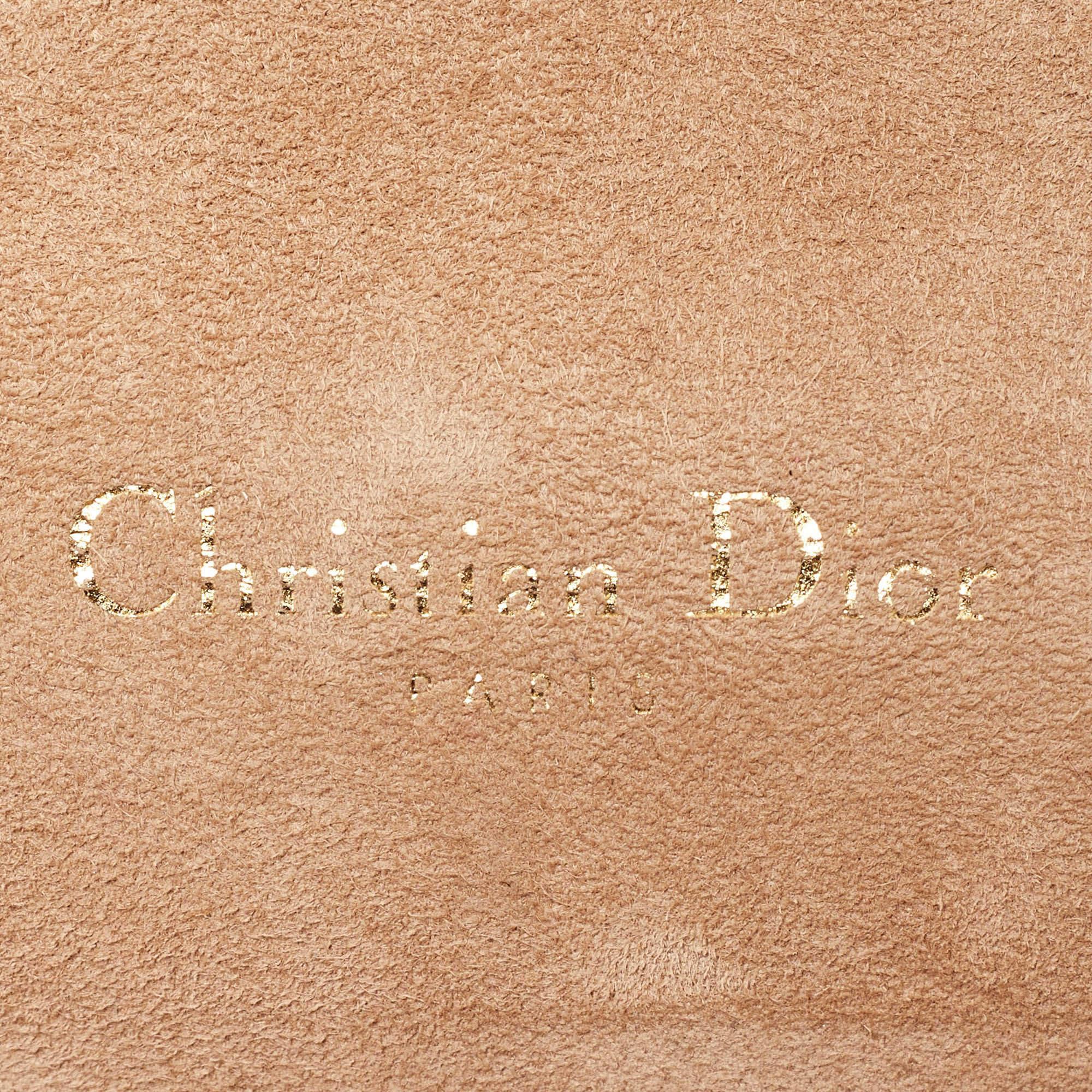 Dior Metallic Rose Gold Cannage Leather Lady Dior Clutch 5