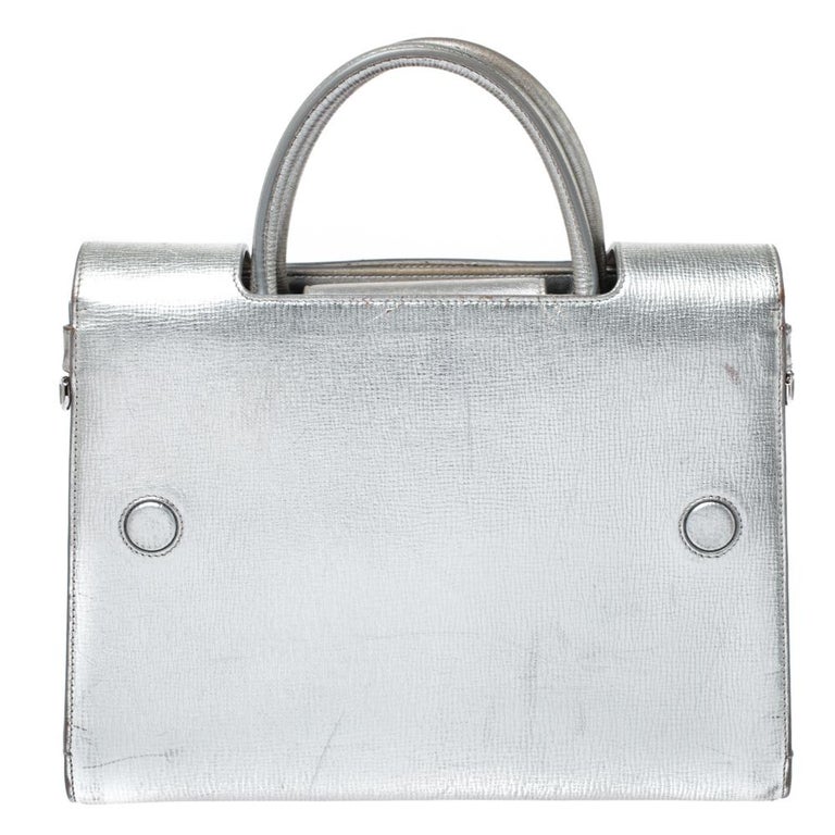lady dior metallic silver bag