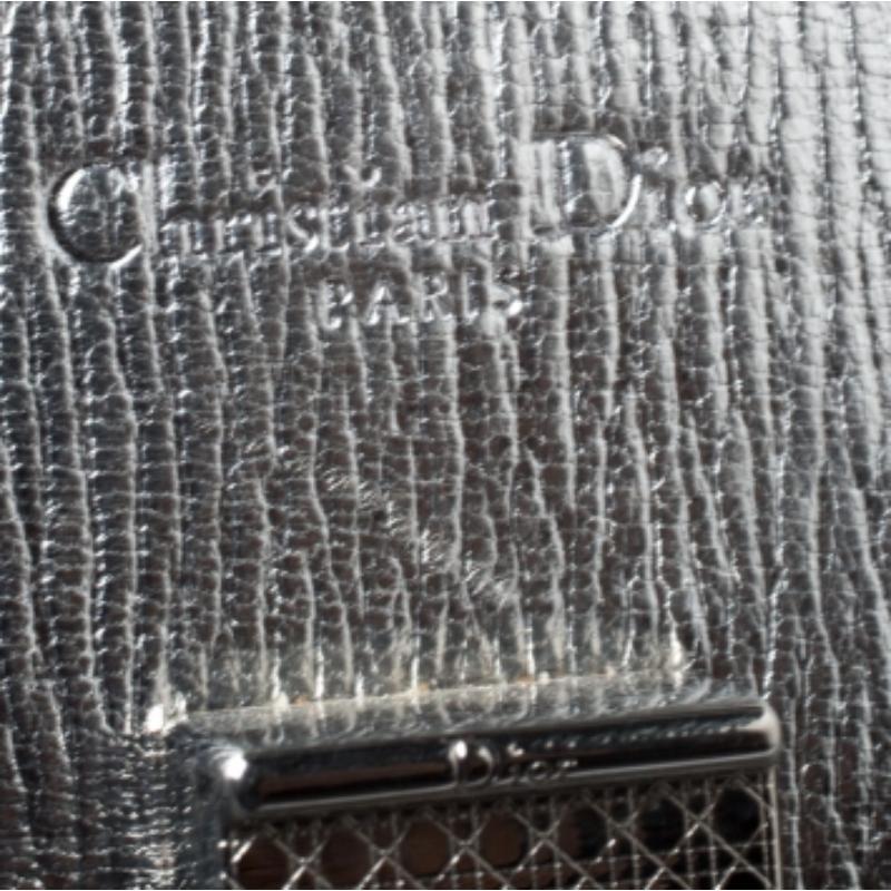 Dior Metallic Silver Leather Medium Diorever Bag en venta 3