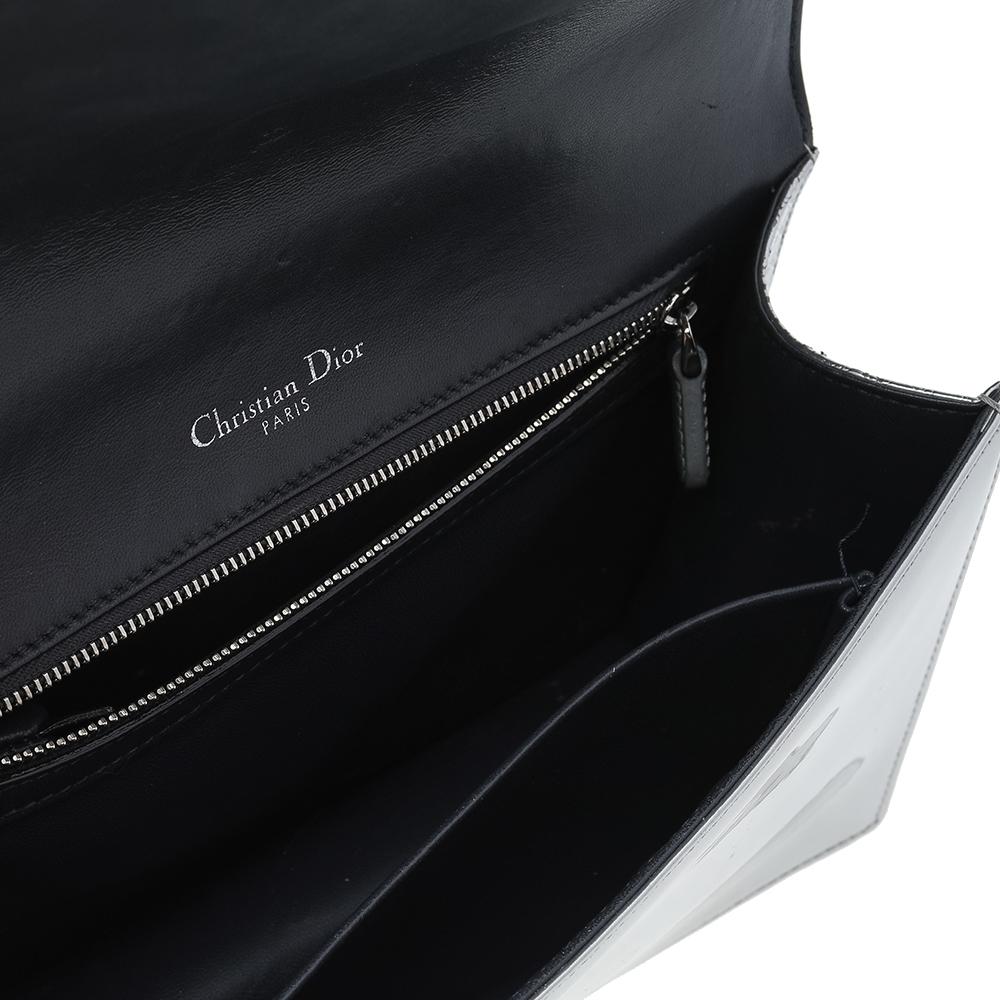 Women's Dior Metallic Silver Micro Cannage Leather Medium Diorama Shoulder Bag