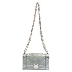 Silver Dior Bag in Monogram canvas and silver Leather. at 1stDibs