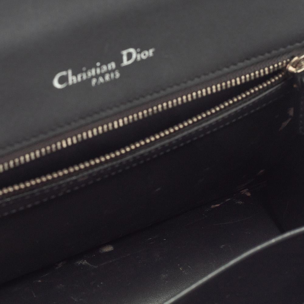 Dior Metallic Silver Microcannage Patent Leather Medium Diorama Shoulder Bag 3