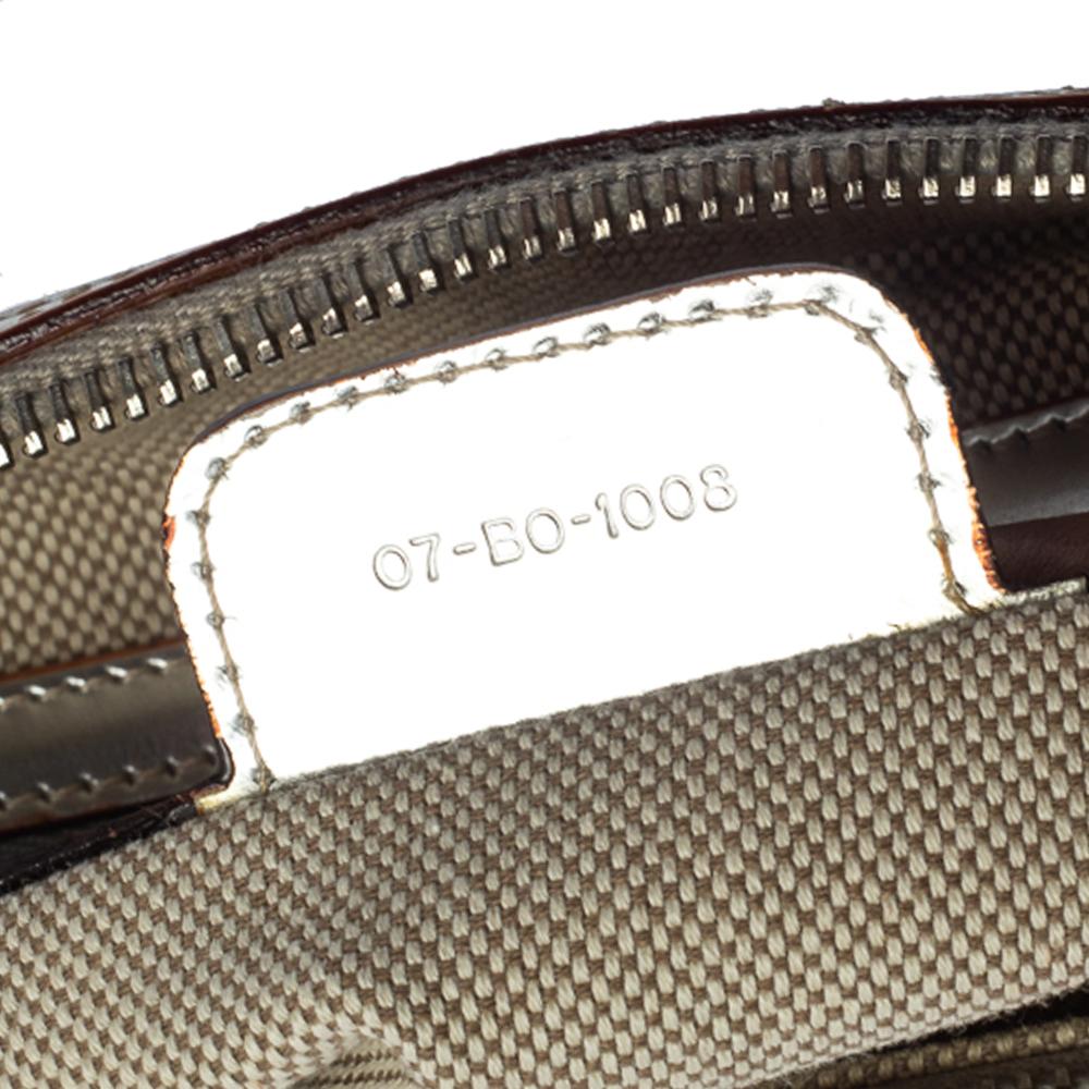 Dior Metallic Silver Oblique Monogram Leather Boston Bag 3