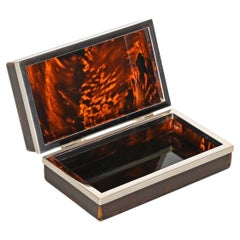 Joyero Dior de mediados de siglo Lucite efecto carey y cromo, Italia Años 70