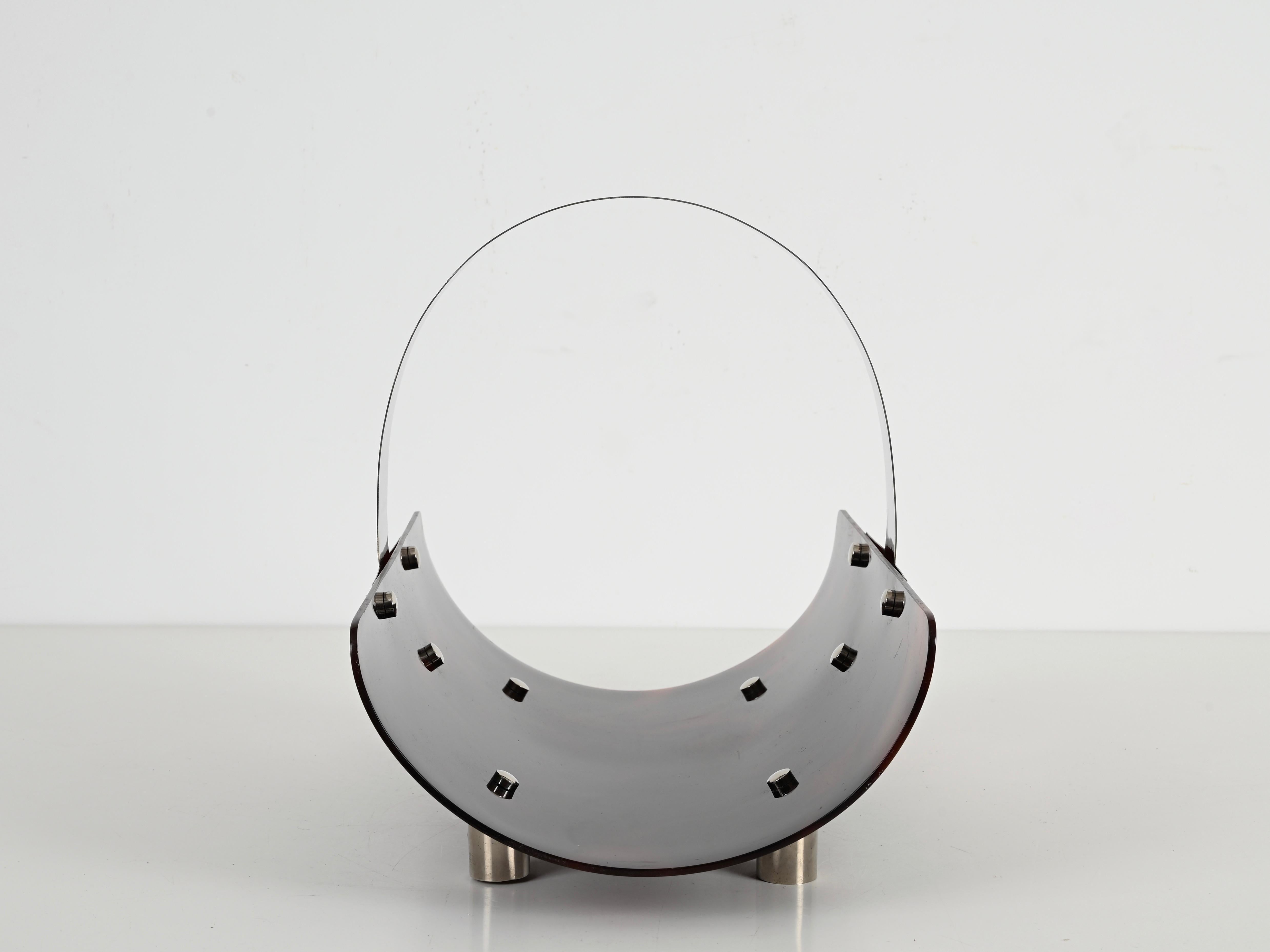Portariviste Dior Midcentury in lucite tartarugata e cromo, Francia 1970 in vendita 5