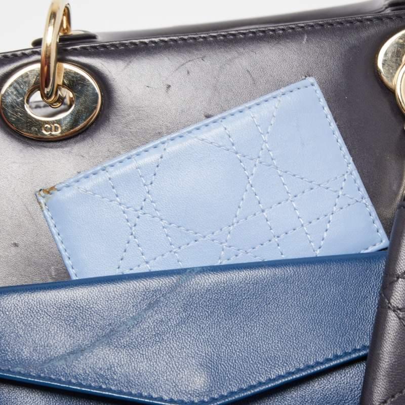 Dior Midnight Blue Leather Medium Pockets Lady Dior Tote 9