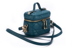 Dior Mini Cannage Turquoise Travel Case