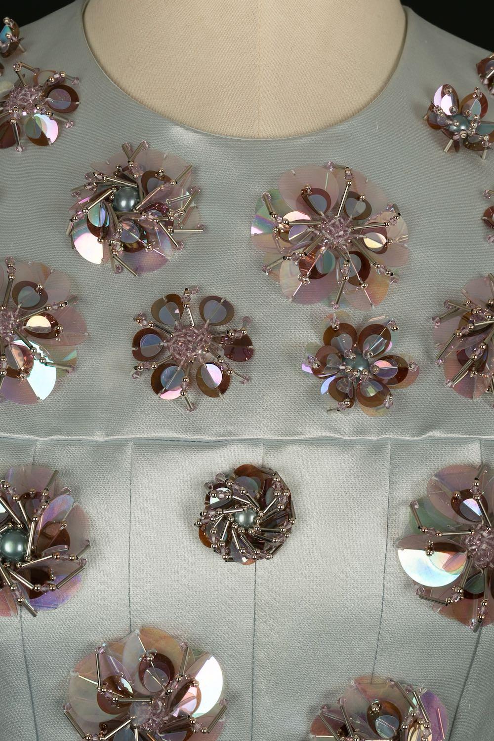Dior Mini Dress in Silk Satin and Glittery Flowers 5