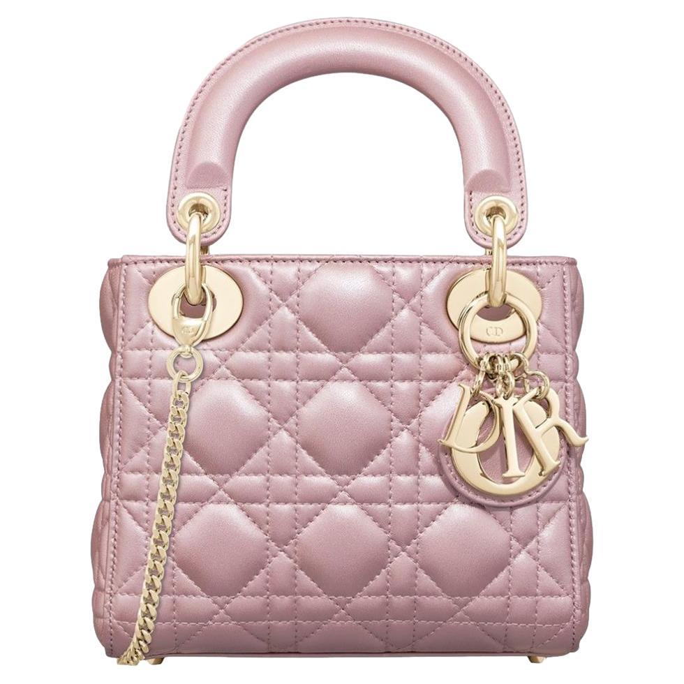Dior Mini Lady Dior Leather Bag With Chain Strap