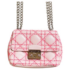 Dior mini miss Dior pink leather bag with chain