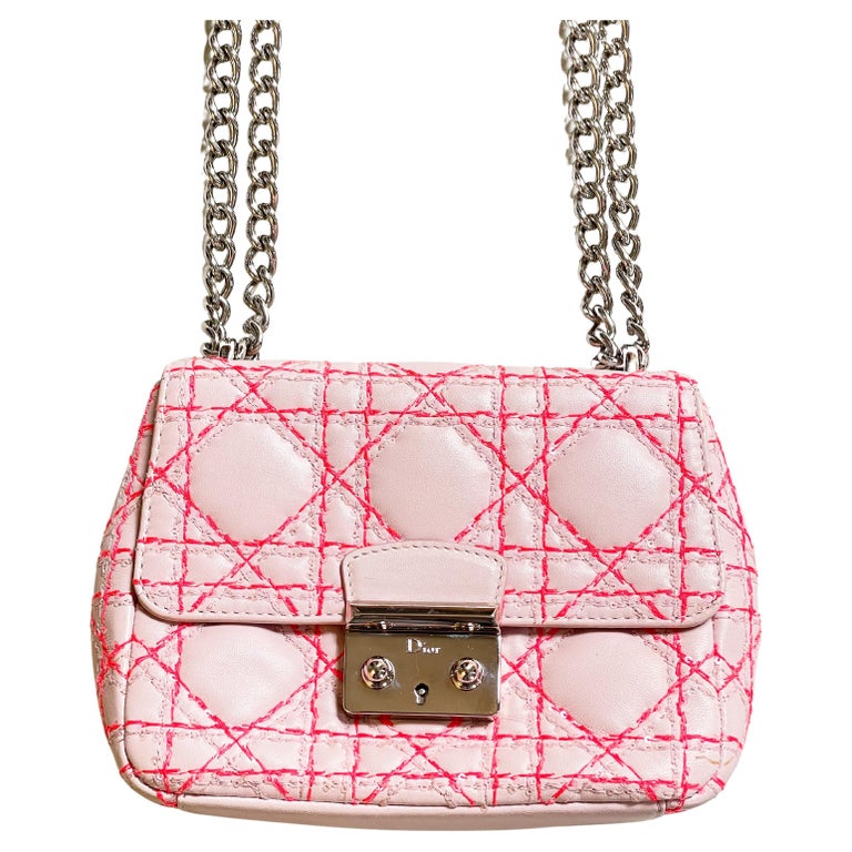 Small Dior Caro Bag Multicolor Satin Embroidered with Mirrors