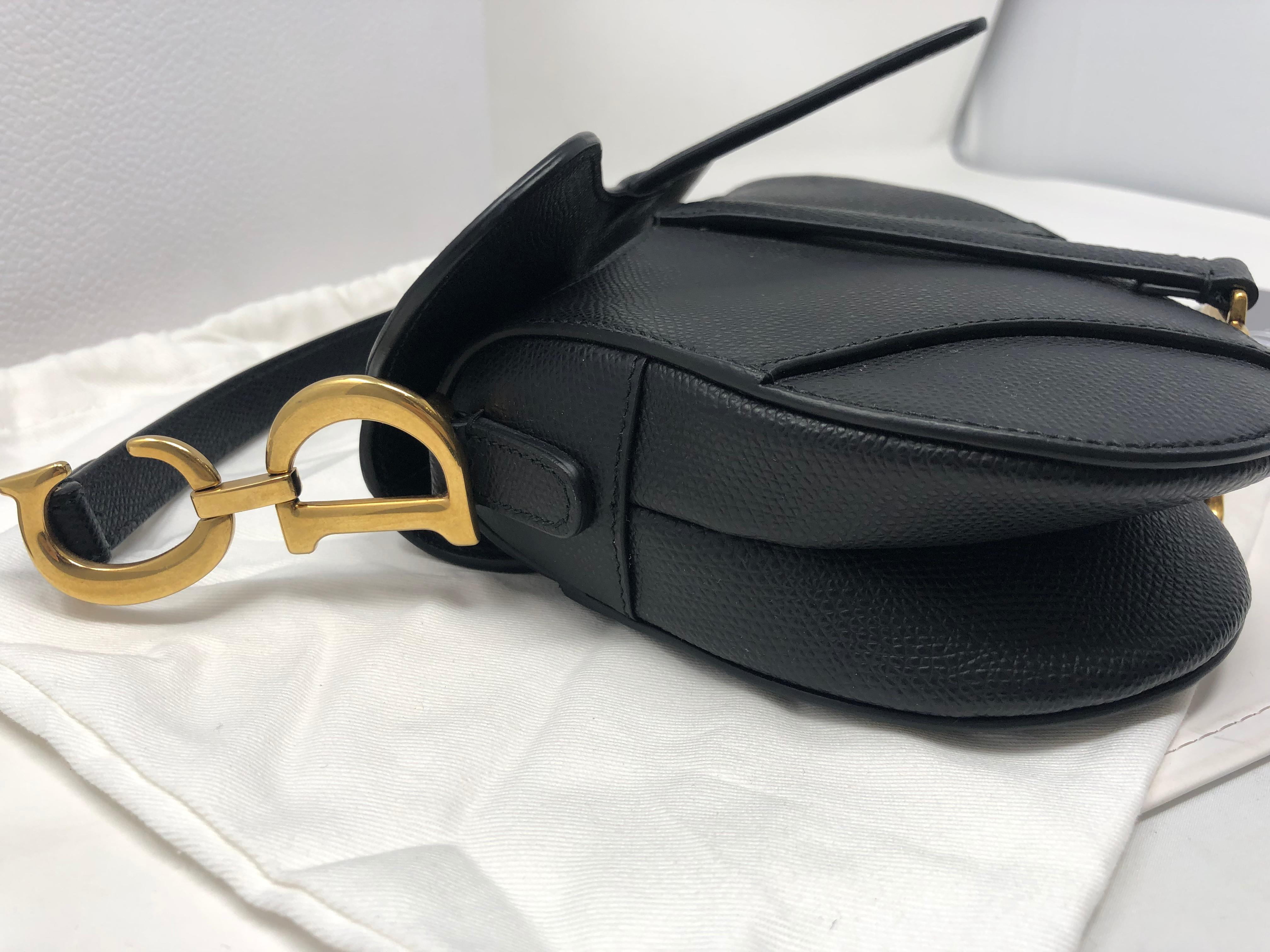 Dior Mini Saddle Black Calfskin Bag at 1stDibs
