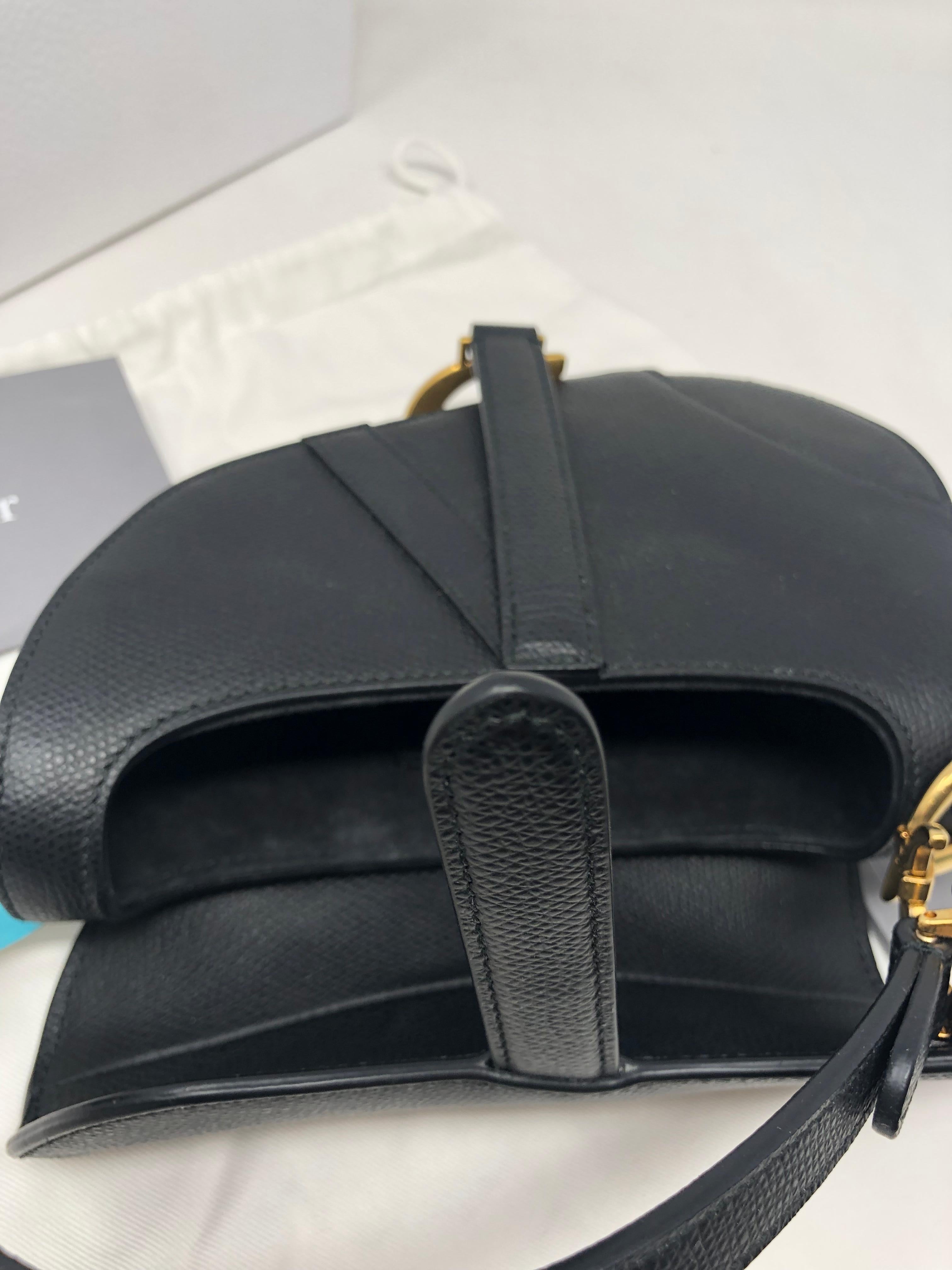 Dior Mini Saddle Black Calfskin Bag  In New Condition In Athens, GA