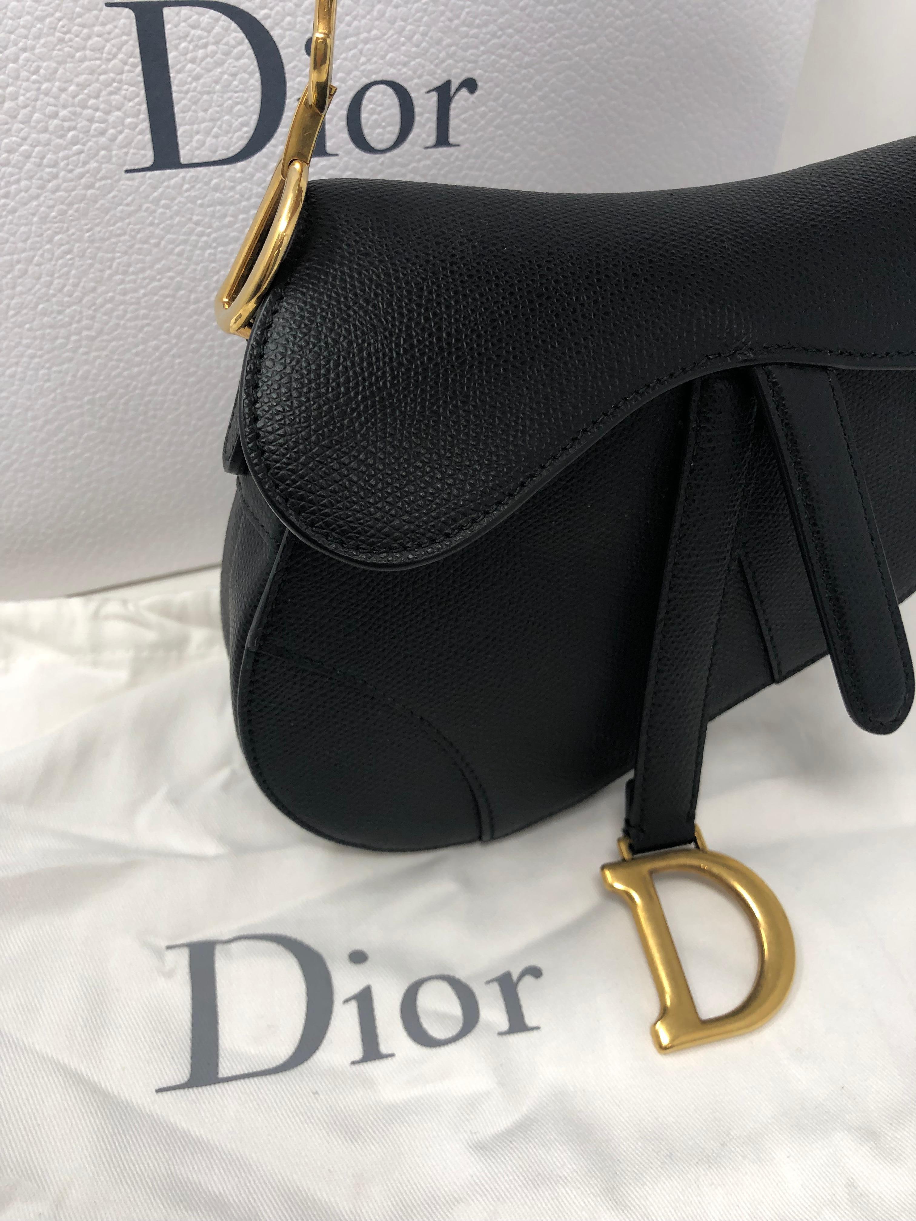 Dior Mini Saddle Black Calfskin Bag  1