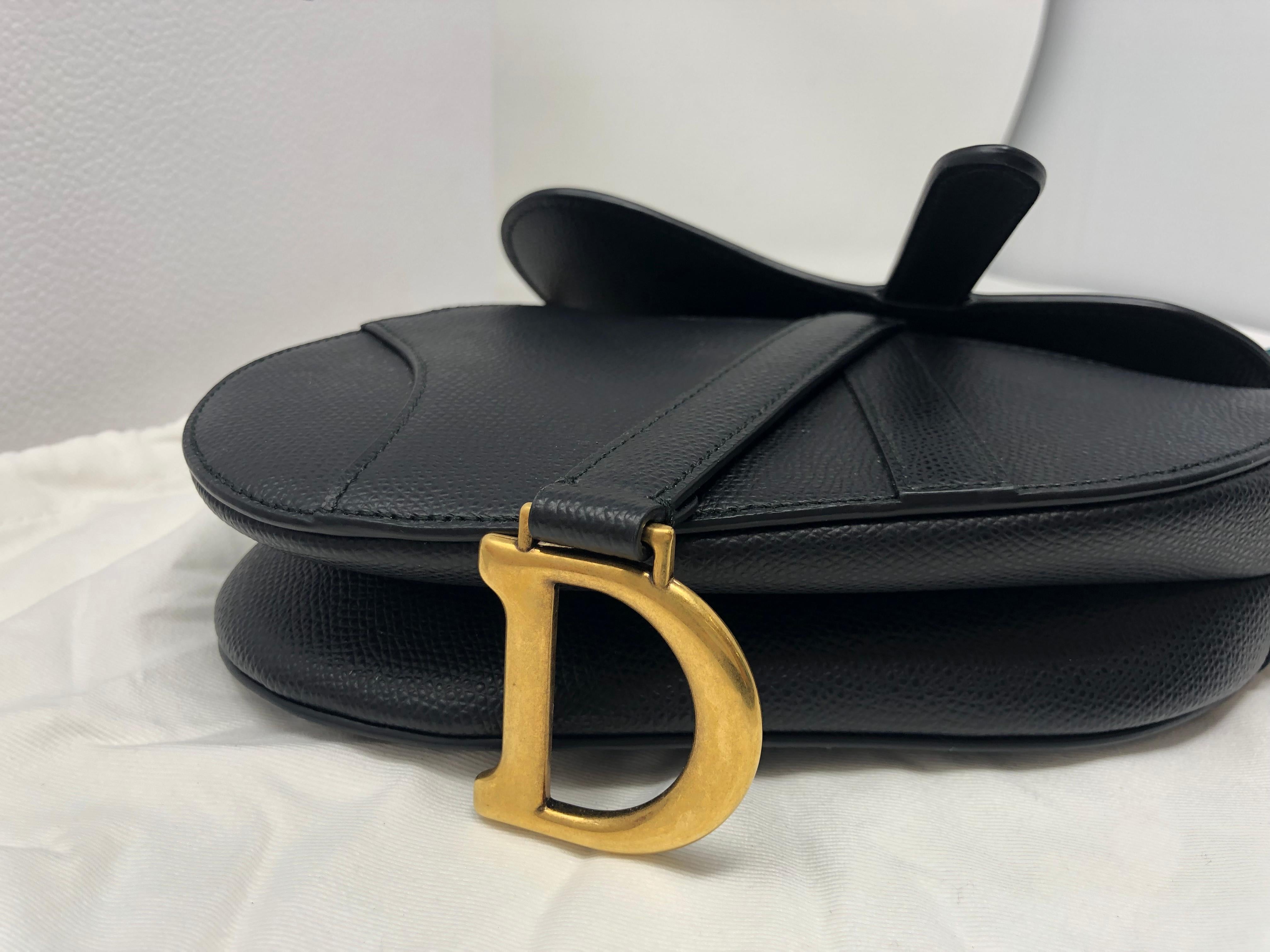 Dior Mini Saddle Black Calfskin Bag  2