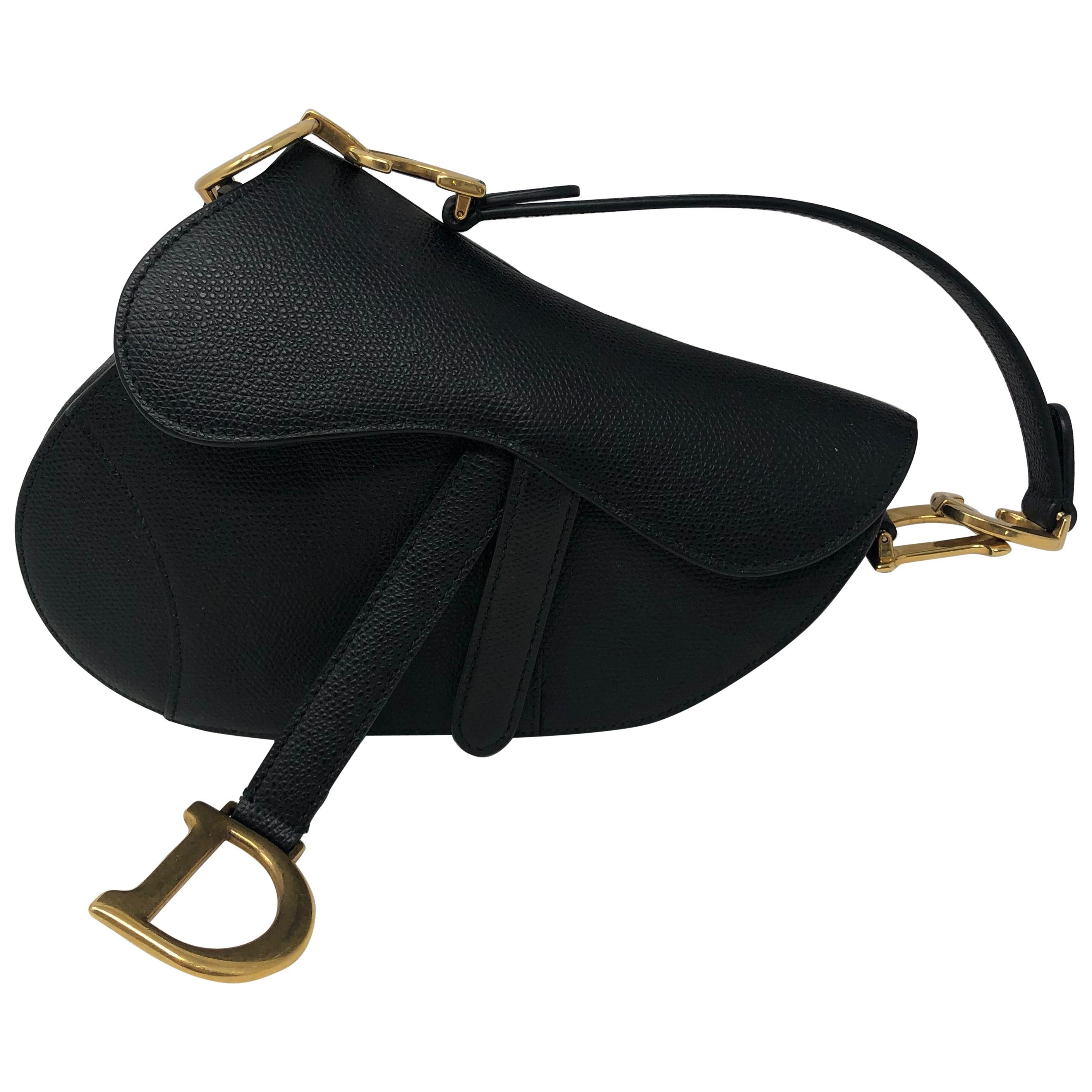 Dior Mini Saddle Black Calfskin Bag 