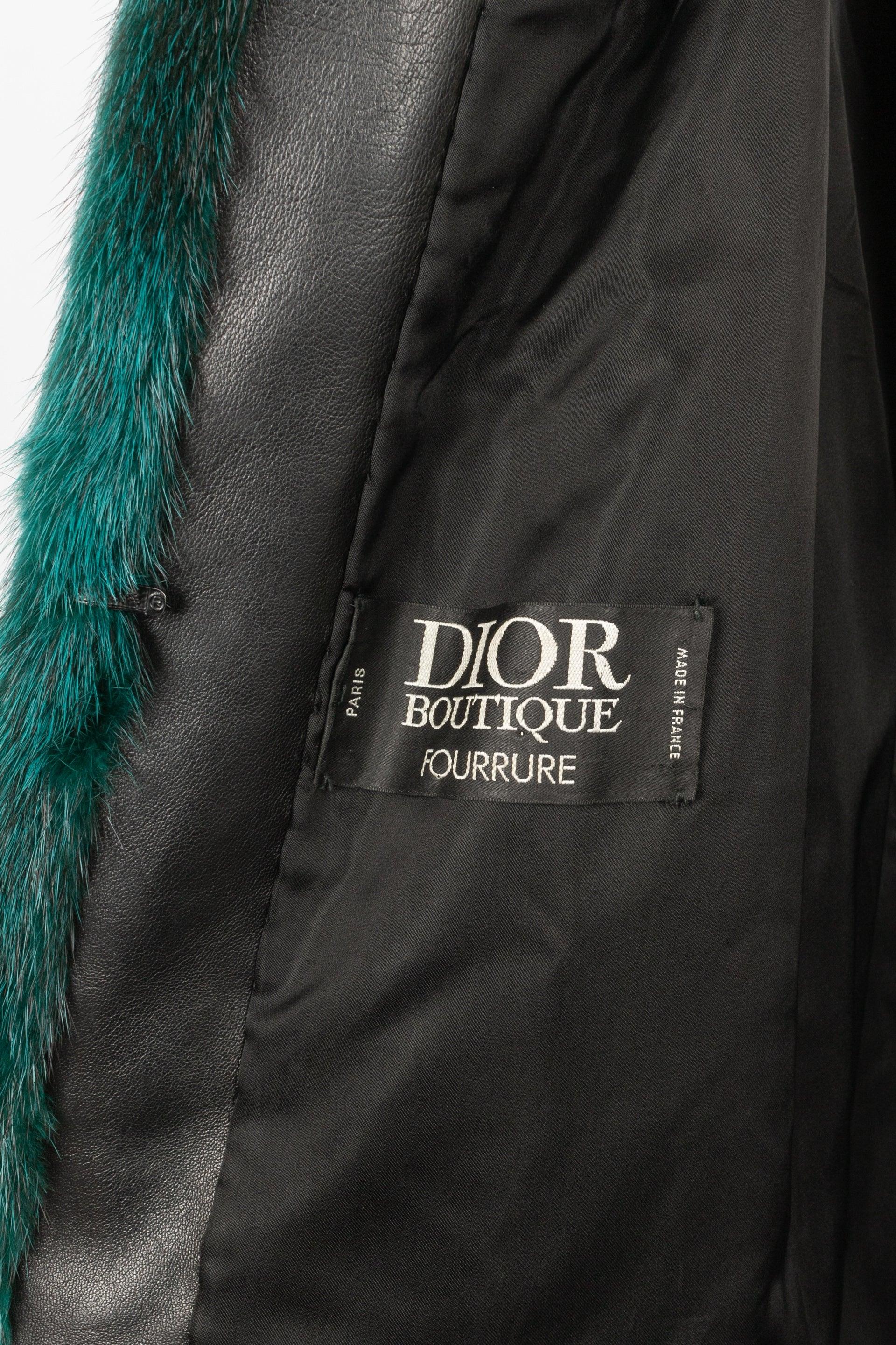 Dior Mink and Fox Fur Long Coat in Green Tones 4
