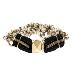 Dior Mise en Dior Faux Pearl Gold Tone Statement Necklace