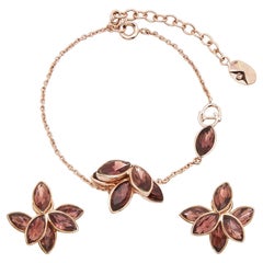 Dior Mise En Tribal Crystals Gold Tone Bracelet Earrings