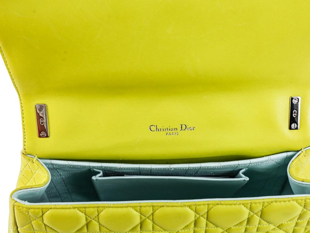 DIOR MISS DIOR SHOULDER BAG Yellow Blue In Good Condition For Sale In London, GB