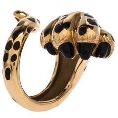 Dior Mitza Panther Paw & Tail Motif 18K Yellow Gold Statement Wrap Ring Size 52