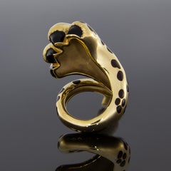 Dior Mitza Yellow Gold Leopard's Paw Wrap Ring