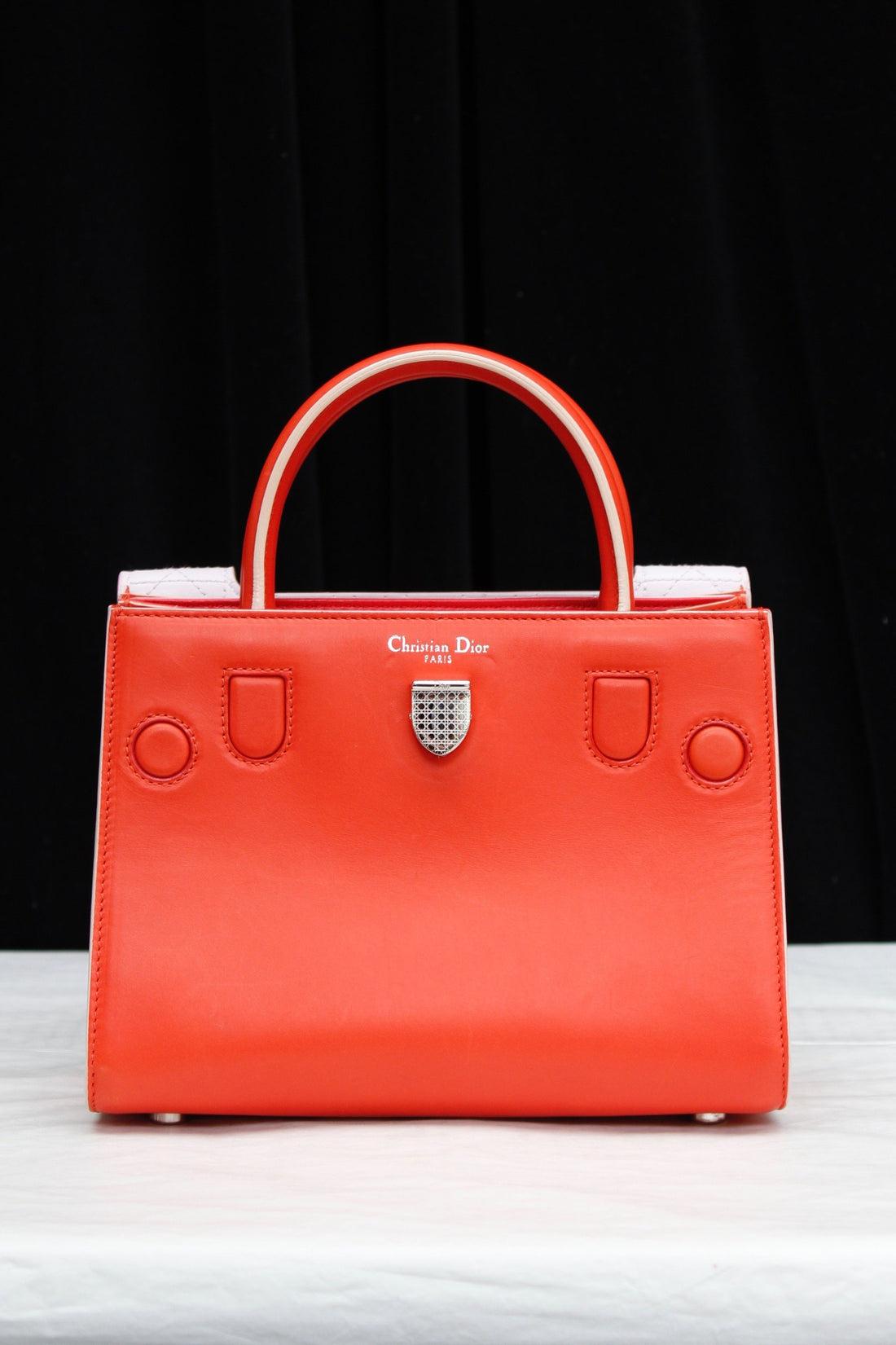 Dior Modern Leather Bag in Orange and White Leather 3